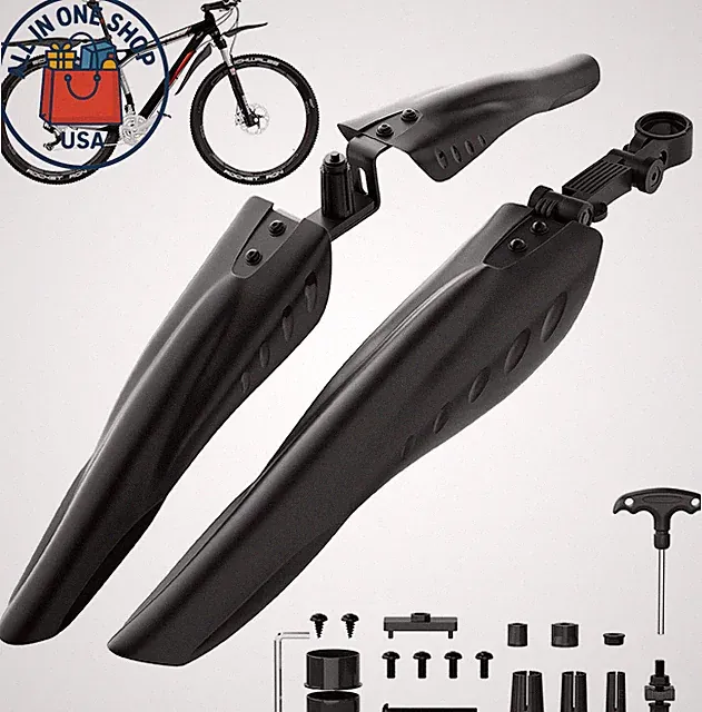 Adjustable Bike Mudguard Set for MTB and Road Bikes, Fits 24-27.5" Wheels
