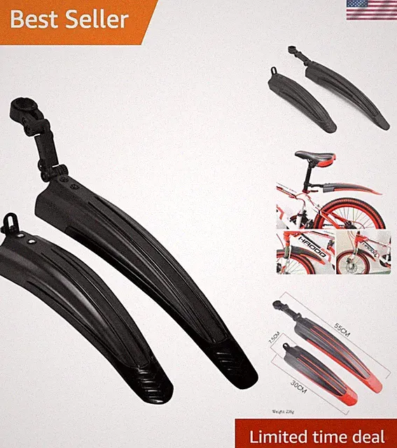 BlueSunshine Adjustable Bicycle Mudguards Set - Universal Fit for All Bikes