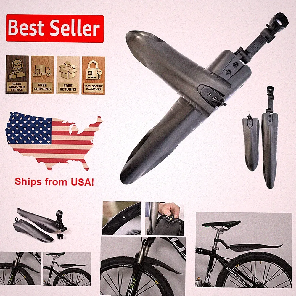 Dovetail Adjustable Bicycle Mudguard Set for 24-28" Bikes - Stylish Protection