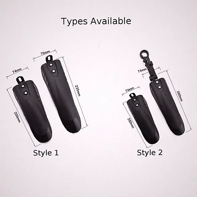 Mudguard Kit for 12-20 Inch Bicycles Front and Rear Made of PVC Plastic