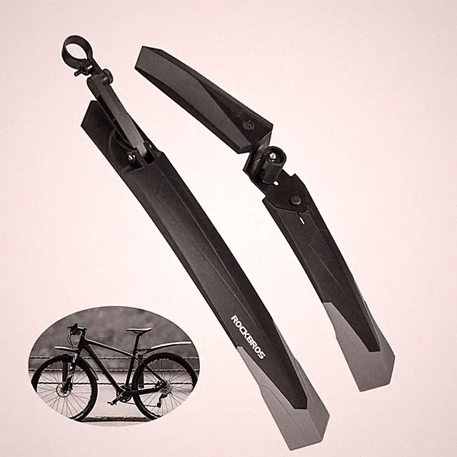 ROCKBROS Bike Mudguard Set Front and Rear Soft Rubber Widening Adjustable Fender