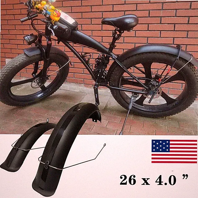 US Matte Black 26" X4.0 Fat Tire E-Bike Fenders Mud Guards Fender Set Mudguard